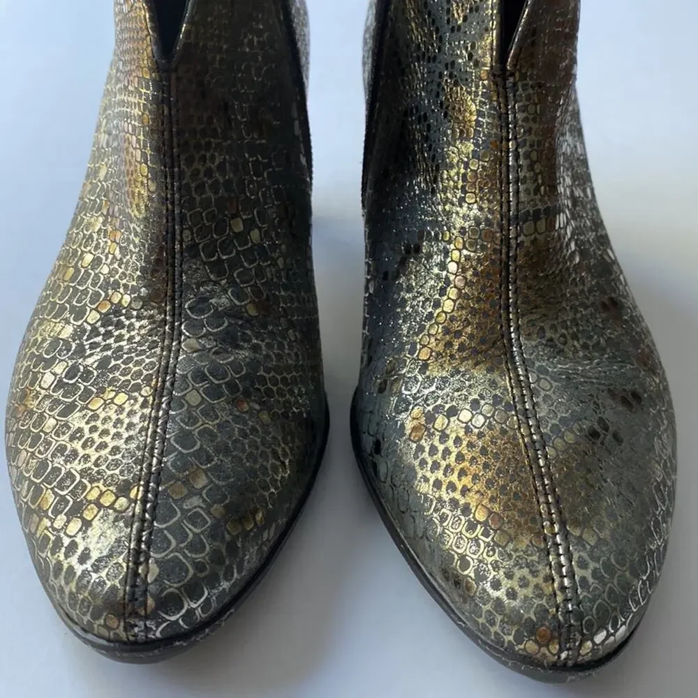ARA Luftpolster booties 7 ankle boots heeled metallic Glam Heels Snake Europe